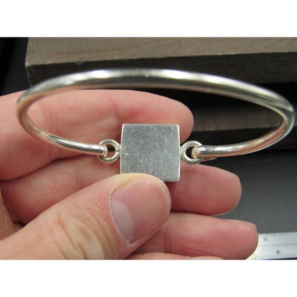 6 Inch Sterling Silver NMN Initials Heavy Bracelet - Picture 3 of 6